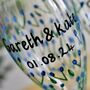 Pair Of Wedding Personalised Glass Champagne Flutes, thumbnail 7 of 10