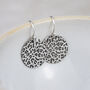 Sterling Silver Leopard Print Disc Earrings, thumbnail 1 of 5