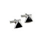 Personalised Sterling Silver Triangle Onyx Cufflinks, thumbnail 4 of 6