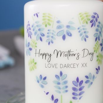 Personalised Happy Mother's Day Floral Heart Candle, 3 of 11
