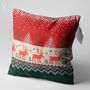 Christmas Deer Cushion Cover With Red, Green And White, thumbnail 3 of 8