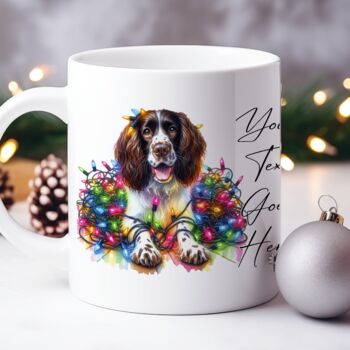 Personalised Springer Spaniel In Christmas Lights, 5 of 10