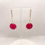 Pink Circle Drop Threader Earrings, Clay And Resin, thumbnail 8 of 10