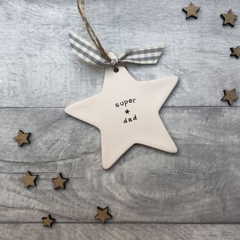 'Super Star Dad' Ceramic Father's Day Hanging Star, 5 of 6