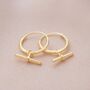 Sterling Silver T Bar Hoop Personalised Earrings, thumbnail 2 of 5