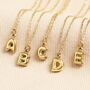 Stainless Steel Bubble Initial Pendant Necklace In Gold, thumbnail 1 of 5