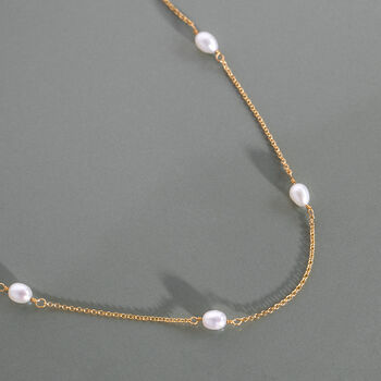 Gold Filled Pearl Chain Necklace, 3 of 10