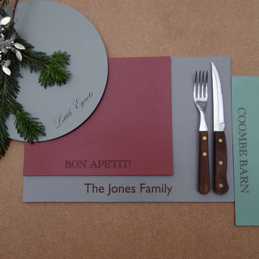 Personalised Leather Placemats Artbox | notonthehighstreet.com