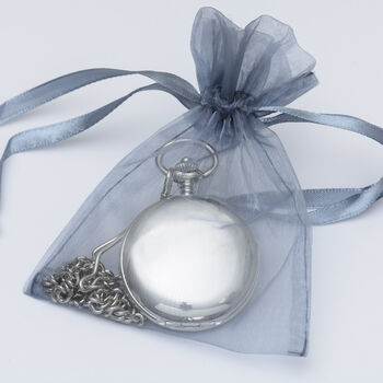 Personalised Polished Silver Initial Pocket Watch, 4 of 4
