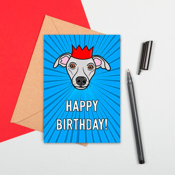 Large Size Whippet Dog Birthday Card, 2 of 2