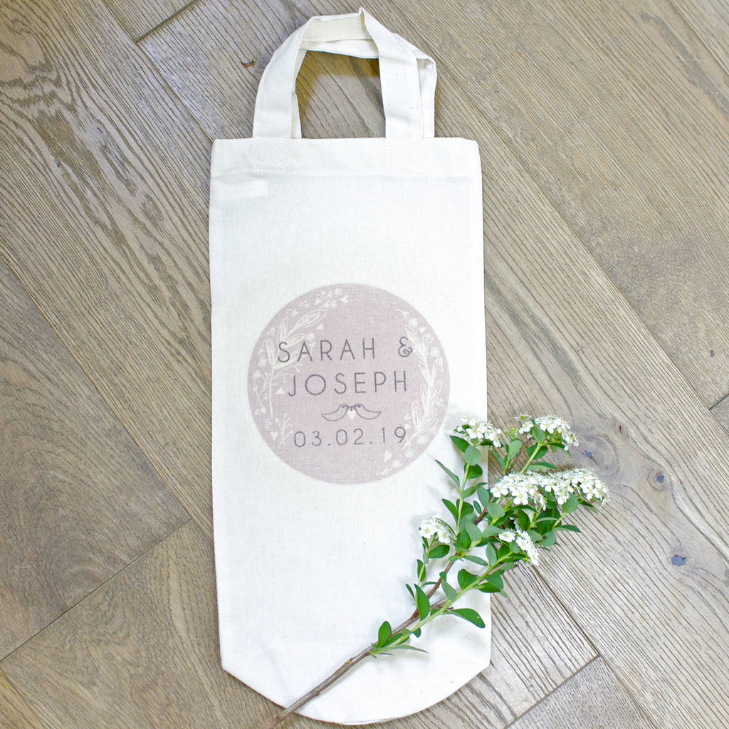 personalised cotton bottle bag by bedcrumb