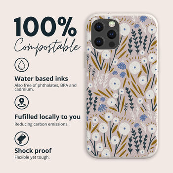 Wild Flowers Eco Friendly, Biodegradable Phone Case, 2 of 7