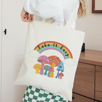 Personalised Rainbow Mushrooms Tote Bag, 2 of 4