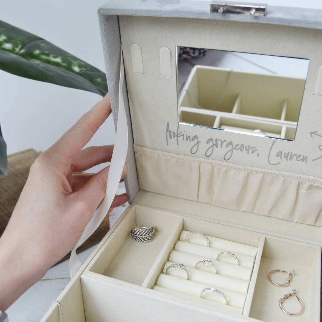 Personalised Quilted Velvet Jewellery Box By Solesmith