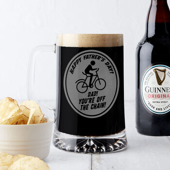 Off The Chain Father's Day Cycling Beer Tankard, 2 of 5