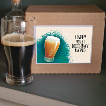 40th Birthday Bow Tie Beer Glass, 3 of 9