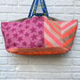 Vintage Ikea Bag Pink Stars, Stripes And Check Fabric, thumbnail 3 of 8