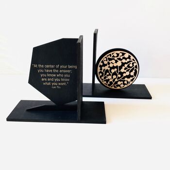Elegant Personalised Bookends With Flower Design, 3 of 4
