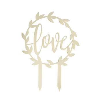 Gold Acrylic 'Love' Cake Topper Decoration, 2 of 3