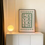 Love You Folk Art | Couples Print | Bedroom Wall Art, thumbnail 8 of 12