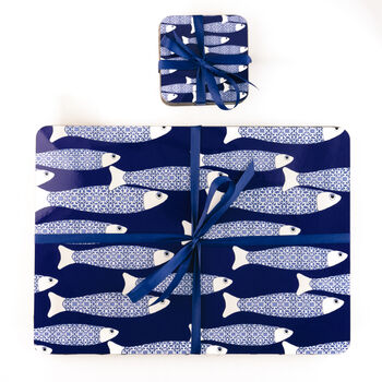 Navy Blue Ocean Shoal Placemats, 12 of 12