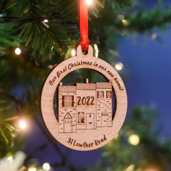Personalised New Home Solid Wood Christmas Decoration, 11 of 12
