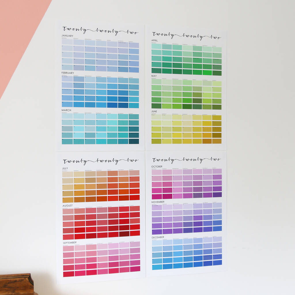 Paint Chip Colour Swatch Wall Planner 2022, 1 of 7