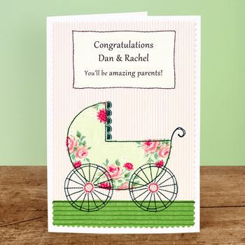 'Pram' Personalised Pregnancy Congratulations Card, 3 of 5
