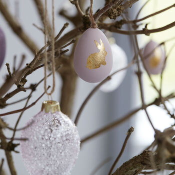 Mauve Textured Glass Easter Egg Decoration, 3 of 3