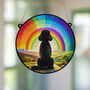 Poodle Rainbow Bridge Stained Glass Effect Suncatcher, thumbnail 2 of 7