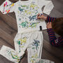 Original Dinosaur Colour In Pyjamas With Pens, thumbnail 1 of 7