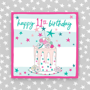 11th Birthday Card Cake Theme Boy/Girl, 2 of 2