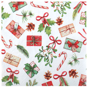 Festive Red And Green Christmas Napkins Candy Canes 20 Pack, 4 of 4