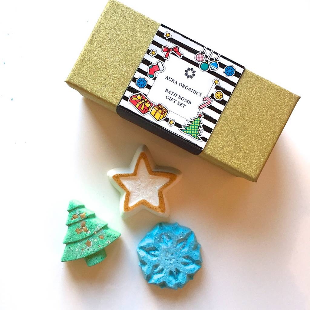 Christmas Bath Bomb Gift Set By Aura Organics Cosmetics