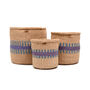 Huduma: Purple And Blue Stripe Woven Storage Basket, thumbnail 9 of 9