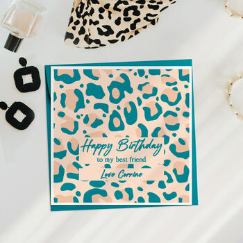 Personalised Birthday Leopard Pattern Card, 3 of 5