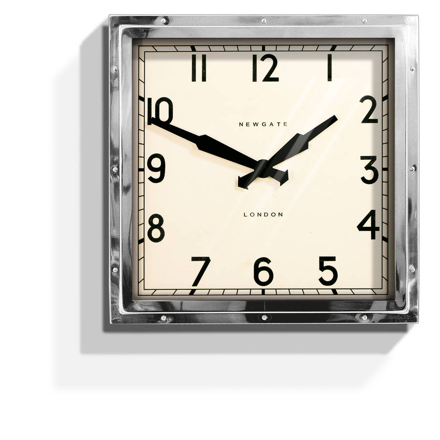 newgate quad square clock choice of wall or alarm clock by the orchard