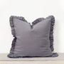 Oli Ruffle Linen Cushion Pewter Grey, thumbnail 5 of 6