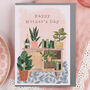 Mother's Day Card With Plants, Books And Champagne, thumbnail 1 of 2