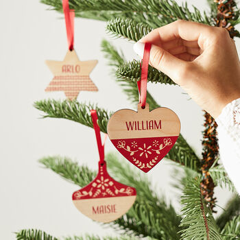 Personalised Scandi Maple Wood Christmas Bauble By Create Gift Love ...