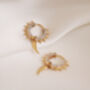 18ct Gold Plated Pave Spike Huggie Hoops, thumbnail 3 of 11