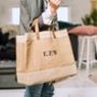 Personalised Natural Jute Shopper With Leather Handles, thumbnail 3 of 10