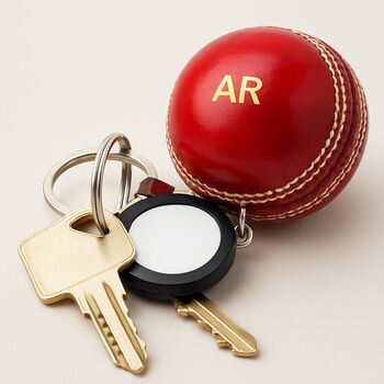 Personalised Vintage Miniature Cricket Ball Keyring, 2 of 8