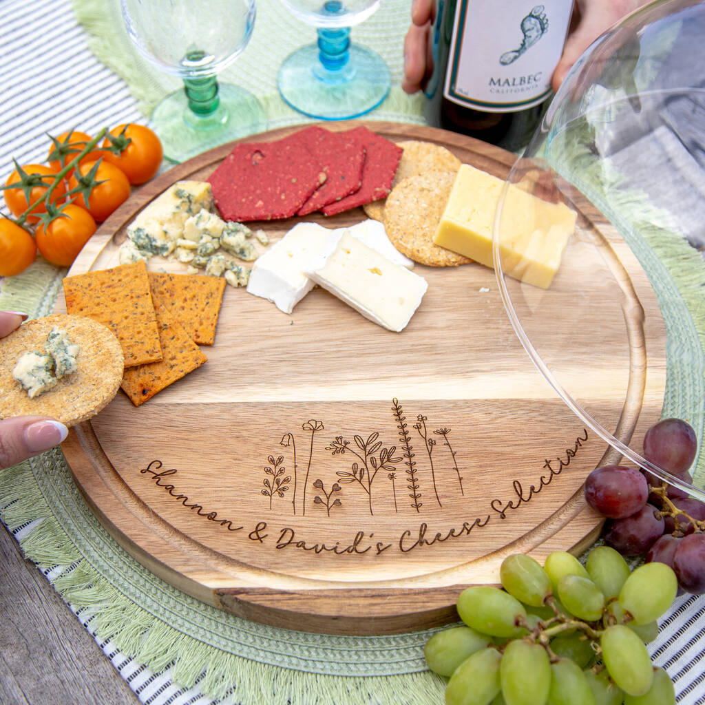 Personalised Cheese Board With Dome Lid, 1 of 7