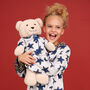 Leonie Girls Star And Leopard Pyjama Set With Teddy, thumbnail 1 of 5