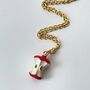Enamel Apple Core Necklace – ‘To The Core’, thumbnail 3 of 5