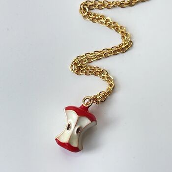 Enamel Apple Core Necklace – ‘To The Core’, 3 of 5