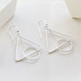 Sterling Silver Triangle And Circle Dangly Earrings, thumbnail 3 of 4