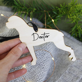 Dog Personalised Wooden Christmas Hanging Decoration, 12 of 12