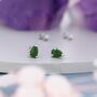 Genuine Jade Pear Stud Earrings In Sterling Silver, thumbnail 4 of 10